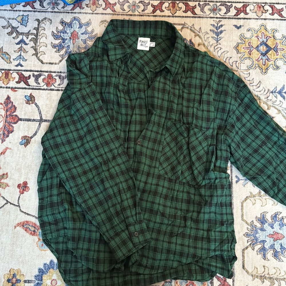 Princess Polly green flannel
